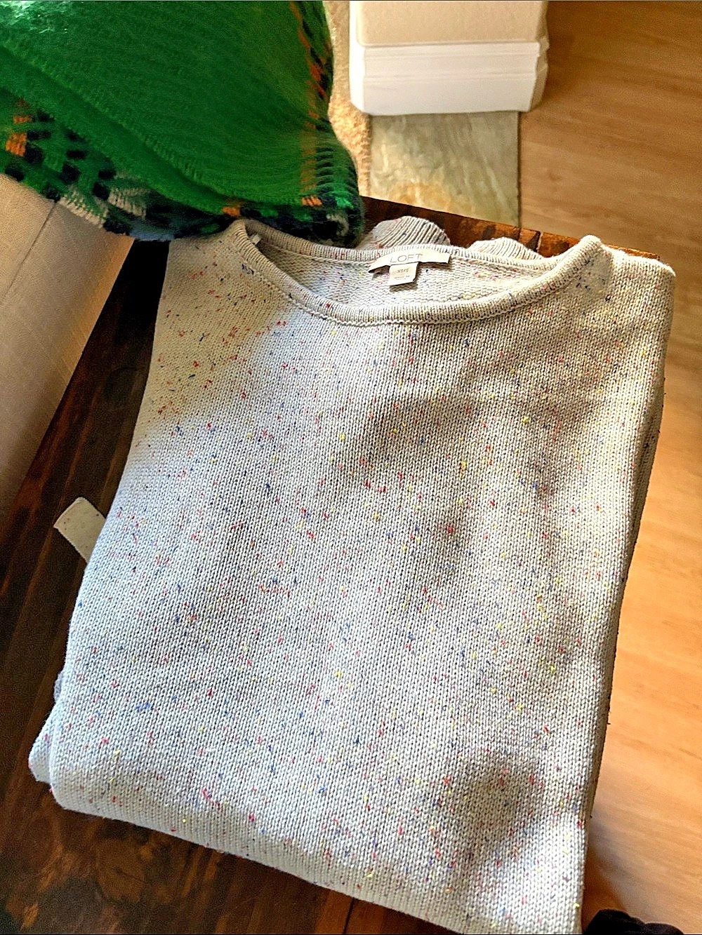 LOFT Speckled Crew Neck Sweater Size XS/S Like New